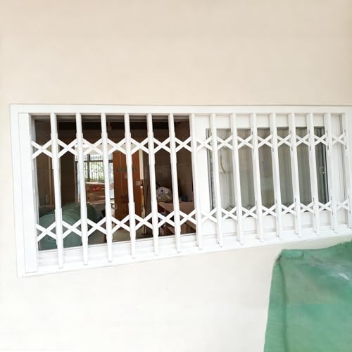 Fenstergitter Einbruchschutz Schmale, Zusammenklappbare Sicherheitsgitter für Fenster, Weiß, Sicherheitszaun für Drinnen und Draußen, Fenstersicherung, Fenstergeländer(W100xH55cm/40x22in) von UrbanUp