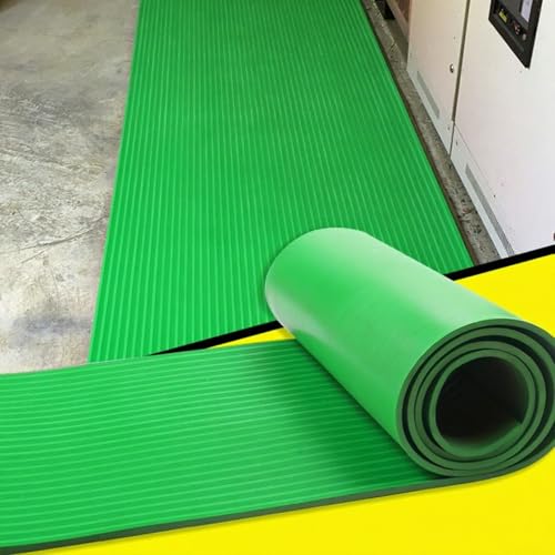 Gummimatte Industrielle Sicherheitsbodenmatten, Bodenbelag, Flexible, Rutschfeste Gummibodenmatten, Hochbelastbare, Dielektrische Bodenbelagsrolle(Green,10mx1.5mx3mm(33'x4.9'x1/8")) von UrbanUp