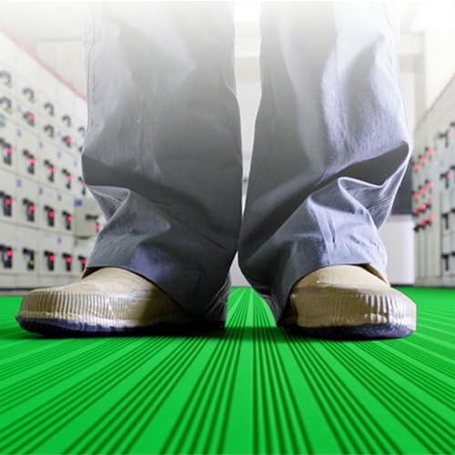 Gummimatte Rutschfeste Gummidichtung, Stoßfest, Sicherheits-Schutz-Isoliergummiplatte, Wasserdichte Gummimatte für Schalttafeln und Werkstätten(Green,10mx1.5mx5mm(33'x4.9'x3/16")) von UrbanUp