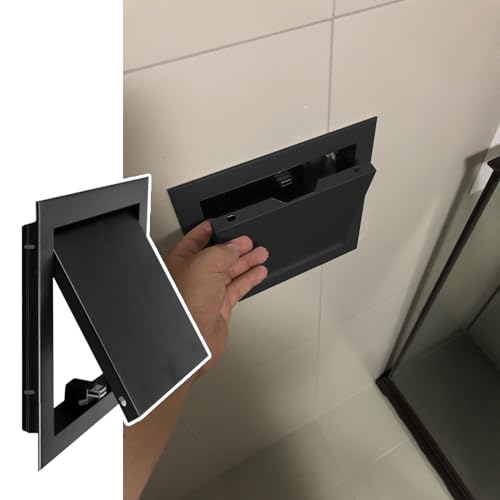 Revisionsklappe Trockenbau Metall-Revisionsklappe mit Magnetschalter, Decken-Revisionsklappe/ Alarmwand-Revisionsklappe, Leicht Zugängliche Türen mit Druckverschluss und Öffnung(Black,25x30cm/10x12in) von UrbanUp
