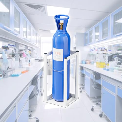 Sauerstoffflaschenhalter Halterung für Kleine Gasflaschen im Labor, Bodenhalterung für Sauerstoffflaschen, Festes Flaschenregal für den Außen- und Innenbereich, Stabil(White,1 bottle) von UrbanUp