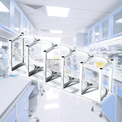 Sauerstoffflaschenhalter Halterung für Kleine Gasflaschen im Labor, Bodenhalterung für Sauerstoffflaschen, Festes Flaschenregal für den Außen- und Innenbereich, Stabil(White,5 bottles) von UrbanUp