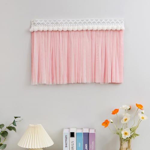 Stromkasten Verkleidung Wohn-/ Badezimmerdeko: Schalttafelabdeckung, Atmungsaktiver Zählerkastenvorhang, Stilvoller Verteilerkasten mit Spitzenbesatz und Fellknäuel(Style E,35x40cm(13 3/4x15 3/4")) von UrbanUp