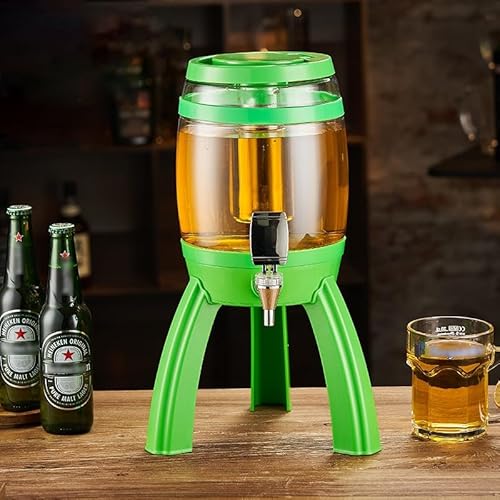 UrbanUp Biersäule Biersäule und Abnehmbarer Ständer, Getränkesäulenspender für Mimosa, Getränkesäule 3 L Mimosa Tower, Leuchtender und Transparenter Getränkekühler(Green) von UrbanUp