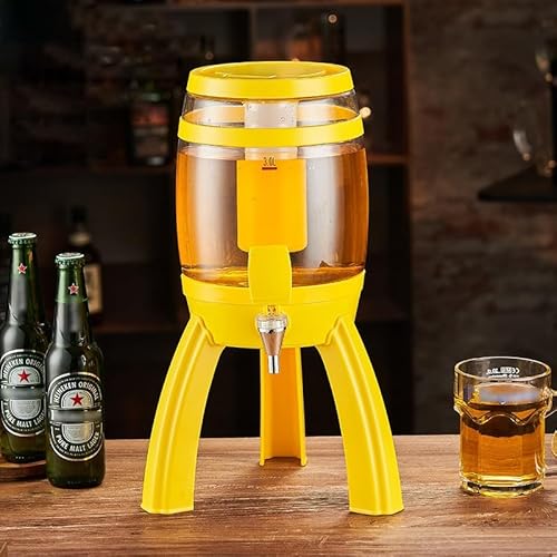 UrbanUp Biersäule Biersäule und Abnehmbarer Ständer, Getränkesäulenspender für Mimosa, Getränkesäule 3 L Mimosa Tower, Leuchtender und Transparenter Getränkekühler(Yellow) von UrbanUp