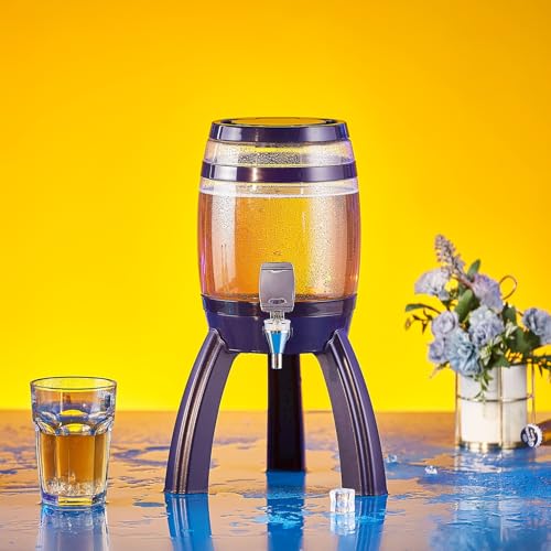 UrbanUp Biersäule Tragbarer Bierzapfhahn für die Heimische Kneipe, Abnehmbarer Getränkezapfhahn mit Ständer, Schwarz/Weiß/Gold Getränkezapfhahn mit Gefrierschlauch(Purple) von UrbanUp