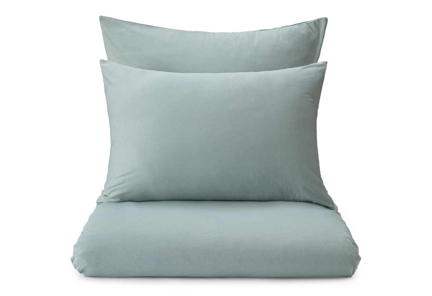 Urbanara Partnerbettwäsche Samares Bettwäsche Set - 100% Baumwolle, Baumwolle, 2 teilig, Weiches Jersey, Unifarben, mit Reißverschluss von Urbanara