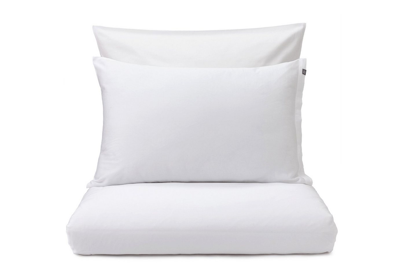 Urbanara Partnerbettwäsche Satin-Bettwäsche-Set Oufeiro, Baumwolle, 2 teilig, 100% Baumwolle (Bio), Edle Satin-Webung, Verdeckter Reißverschlss von Urbanara