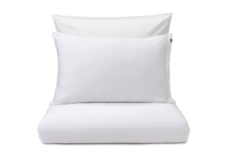 Urbanara Partnerbettwäsche Satin-Bettwäsche-Set Oufeiro, Baumwolle, 2 teilig, 100% Baumwolle (Bio), Edle Satin-Webung, Verdeckter Reißverschlss von Urbanara