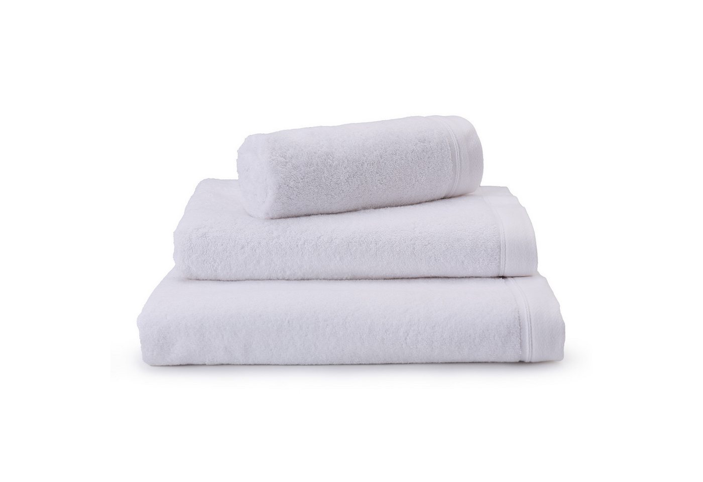 Urbanara Handtuch Handtuch Faia - Weiß - 4er Set - 2x Handtuch 1x Duschtuch 1x Badetuch, Frottier (4-St), Frottier-Handtuch Set 4-tlg - 100% Bio-Baumwolle von Urbanara