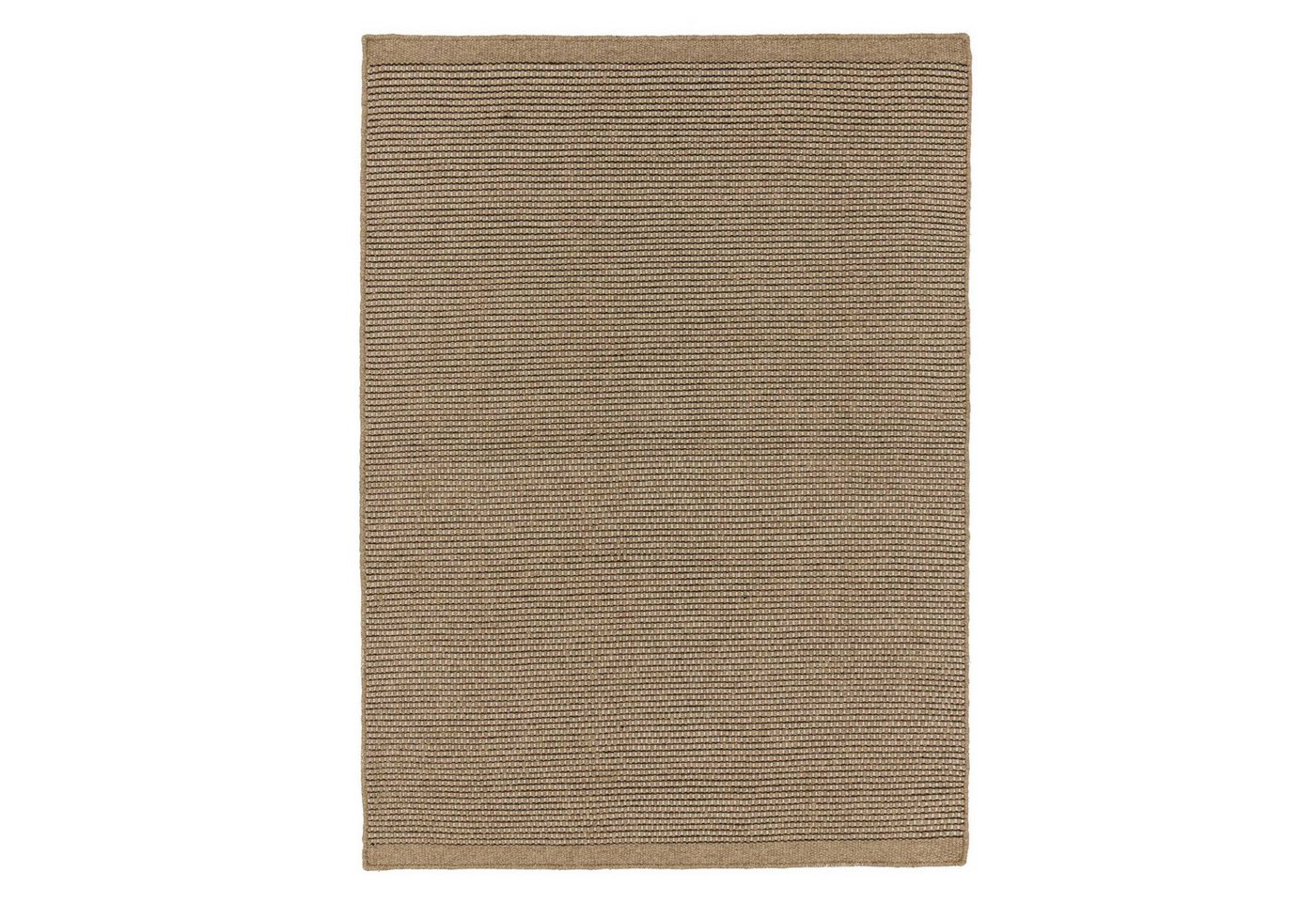 Wollteppich Teppich Kolong 140x200 cm - 100% Wolle, Sand-Eierschale, Urbanara, Rechteckig, Höhe: 5 mm, handgewebter, robuster Wollteppich mit flachen Schlingen von Urbanara