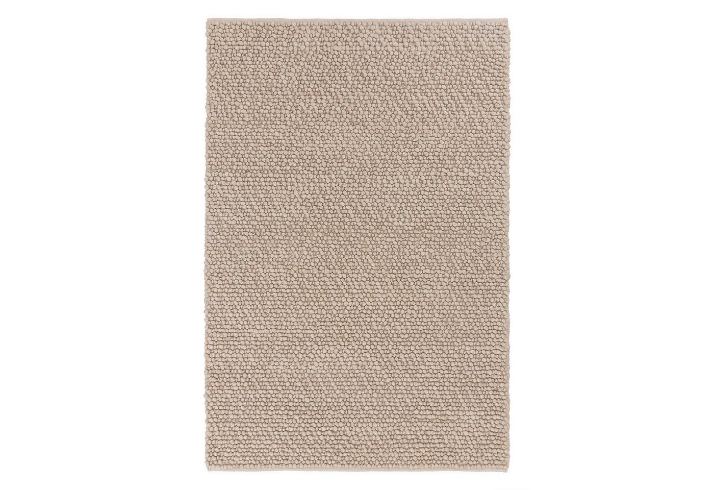 Wollteppich Teppich Ravi Mix 140x200 cm - 70% Wolle, Creme, Urbanara, Rechteckig, Höhe: 15 mm, handgewebter Wollteppich mit unterschiedlich hohem Schlingen-Flor von Urbanara