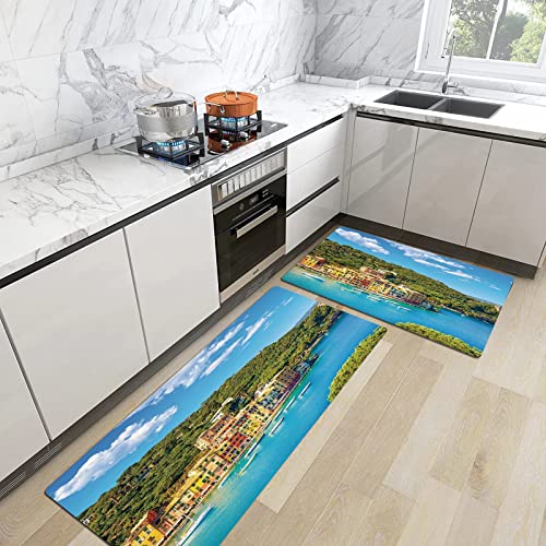 2stk Küchenteppich Waschbar rutschfest Küchenmatte,Italien, Portofino Wahrzeichen Luftbild Panoramablick Dorf und Yacht Little Bay Hafen ,Küchenläufer Fußmatte Teppich Läufer Badematten 45x70+45x120cm 2stk Küchenteppich Waschbar rutschfest Küchenmatte,Italien, Portofino Wahrzeichen Luftbild Panoramablick Dorf und Yacht Little Bay Hafen ,Küchenläufer Fußmatte Teppich Läufer Badematten 45x70+45x120cm von Urbanrags