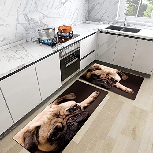 2stk Küchenteppich Waschbar rutschfest Küchenmatte,Mops, niedliche Fotografie eines Mops mit seinen kleinen Pfoten reinrassige Hundebild-,Küchenläufer Fußmatte Teppich Läufer Badematten 45x70+45x120cm 2stk Küchenteppich Waschbar rutschfest Küchenmatte,Mops, niedliche Fotografie eines Mops mit seinen kleinen Pfoten reinrassige Hundebild-,Küchenläufer Fußmatte Teppich Läufer Badematten 45x70+45x120cm von Urbanrags