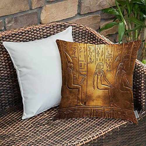 Kissenbezug 45x45 cm,Ägyptisch, Ägyptische Hieroglyphen Alte Texte Logografische und Antike,Outdoor Kissen Kissenbezüge Kissenhülle Sofa Kissen dekokissen Zierkissen für Wohnzimmer Garten deko draußen von Urbanrags