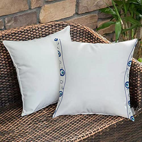 Kissenbezug 45x45 cm,Evil Eye, Evil Eye Borders Spiralen Wirbel Glücksbringer Traditionell ,Outdoor Kissen Kissenbezüge Kissenhülle Sofa Kissen dekokissen Zierkissen für Wohnzimmer Garten deko draußen von Urbanrags