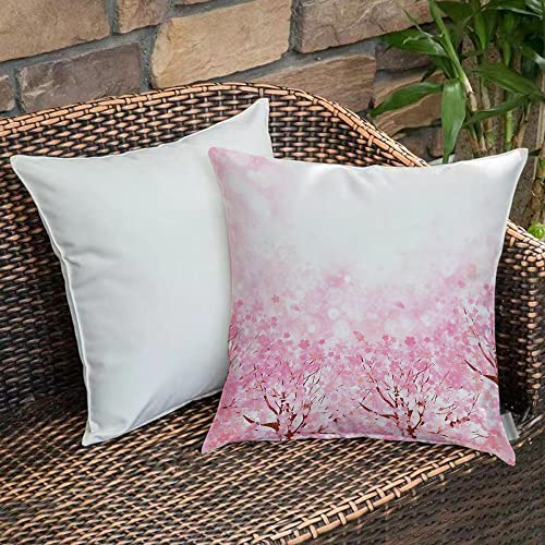 Kissenbezug 45x45 cm,Hellrosa, japanischer Kirschblüten-Sakura-Baum mit romantischem Einflu,Outdoor Kissen Kissenbezüge Kissenhülle Sofa Kissen dekokissen Zierkissen für Wohnzimmer Garten deko draußen von Urbanrags