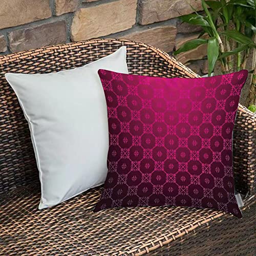 Kissenbezug 45x45 cm,Magenta Dekor, mittelalterlichen Stil endlos gebunden quadratische Str,Outdoor Kissen Kissenbezüge Kissenhülle Sofa Kissen dekokissen Zierkissen für Wohnzimmer Garten deko draußen von Urbanrags