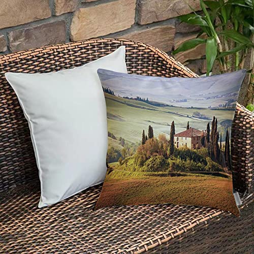 Kissenbezug 45x45 cm,Toskana, Toskana gesehen vom alten Steindorf von Montepulciano Italien,Outdoor Kissen Kissenbezüge Kissenhülle Sofa Kissen dekokissen Zierkissen für Wohnzimmer Garten deko draußen von Urbanrags