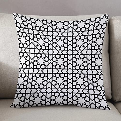 Kissenbezug 50 x 50 cm,Marokkanische, marokkanische Stil Mosaik Ornament geometrische Muster klass,Dekor Kissenhülle Kissenbezüge mit Verstecktem Reißverschluss, Couchkissen,Sofakissen Kopfkissenbezug von Urbanrags