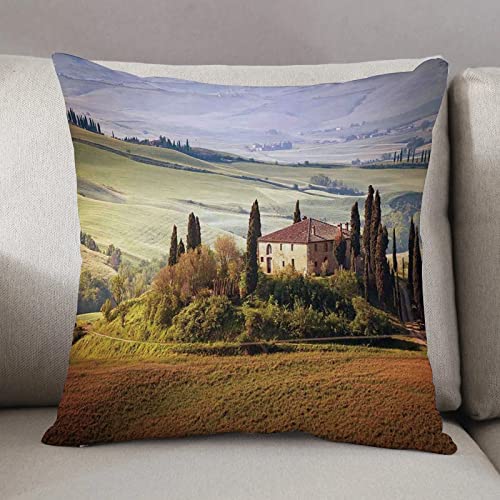 Kissenbezug 50 x 50 cm,Toskana, Toskana gesehen vom alten Steindorf von Montepulciano Italien am b,Dekor Kissenhülle Kissenbezüge mit Verstecktem Reißverschluss, Couchkissen,Sofakissen Kopfkissenbezug von Urbanrags