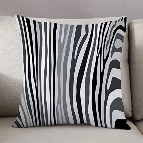 Kissenbezug 50 x 50 cm,Zebradruck, Zebramuster, vertikal gestreift, von der Natur inspirierte Mode,Dekor Kissenhülle Kissenbezüge mit Verstecktem Reißverschluss, Couchkissen,Sofakissen Kopfkissenbezug von Urbanrags