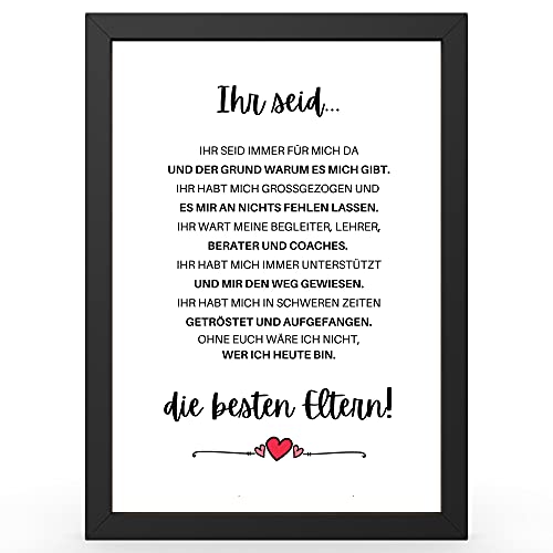 Urhome DIN A4 Kunstdruck Die besten Eltern ohne Rahmen - Worterklärung wie im Duden Lexikon als Wanddeko Spruch-Poster Deko Wandbild mit Spruch für Wohnung Familie Geschenk von Urhome