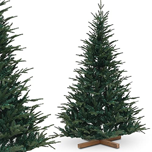 Urhome Künstlicher Weihnachtsbaum mit Ständer Nordmanntanne - 120 cm hoher Christbaum Dekobaum PVC Kunstbaum Tannenbaum Schnellaufbau Klappsystem Baum für Weihnachten von Urhome