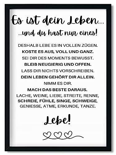 Urhome Kunstdruck Definition Es ist dein Leben ohne Bilderrahmen in DIN A3 - Worterklärung wie im Duden Lexikon Wandbild Wanddeko mit Spruch für Wohnung Familie Freunde Geschenk von Urhome