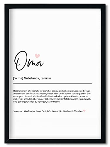 Urhome Kunstdruck Definition Oma ohne Bilderrahmen in DIN A4 - Worterklärung wie im Duden Lexikon Wandbild Wanddeko mit Spruch für Wohnung Familie Freunde Geschenk Urhome Kunstdruck Definition Oma ohne Bilderrahmen in DIN A4 - Worterklärung wie im Duden Lexikon Wandbild Wanddeko mit Spruch für Wohnung Familie Freunde Geschenk von Urhome