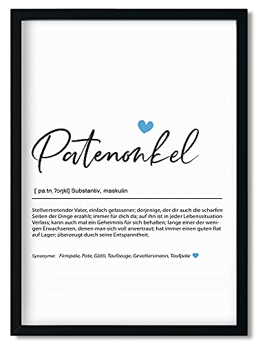 Urhome Kunstdruck Definition Patenonkel ohne Bilderrahmen in DIN A3 - Worterklärung wie im Duden Lexikon Wandbild Wanddeko mit Spruch für Wohnung Familie Freunde Geschenk Urhome Kunstdruck Definition Patenonkel ohne Bilderrahmen in DIN A3 - Worterklärung wie im Duden Lexikon Wandbild Wanddeko mit Spruch für Wohnung Familie Freunde Geschenk von Urhome