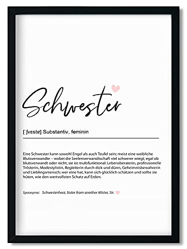 Urhome Kunstdruck Definition Schwester ohne Bilderrahmen in DIN A3 - Worterklärung wie im Duden Lexikon Wandbild Wanddeko mit Spruch für Wohnung Familie Freunde Geschenk Urhome Kunstdruck Definition Schwester ohne Bilderrahmen in DIN A3 - Worterklärung wie im Duden Lexikon Wandbild Wanddeko mit Spruch für Wohnung Familie Freunde Geschenk von Urhome