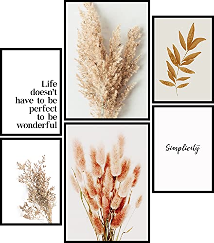 Urhome Poster Set Natur A3 Bilder für Schlafzimmer Esszimmer Wohnzimmer Deko (2x A3 + 4x A4) Kunstdruck 6 teilig Wandposter Motive Bilderwand ungerahmt von Urhome