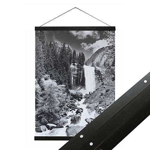 Urhome magnetische Posterleiste aus Holz für Bilder in Schwarz, 51 cm Posterschiene Bilderrahmen für Wandbilder Poster Fotos Bilderleiste von Urhome