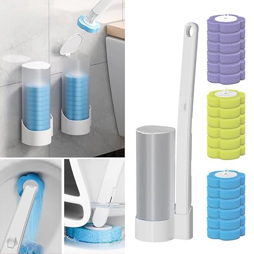 Einweg Toilettenbürste-Urijk Disposable Toilet Cleaning System Toilettenbürste Zum Einmalgebrauch Geruchsfrei Einfache Installation No Dead Angle Disposable Toilet Brush Für Badezimmer Wc Reinigung von Urijk