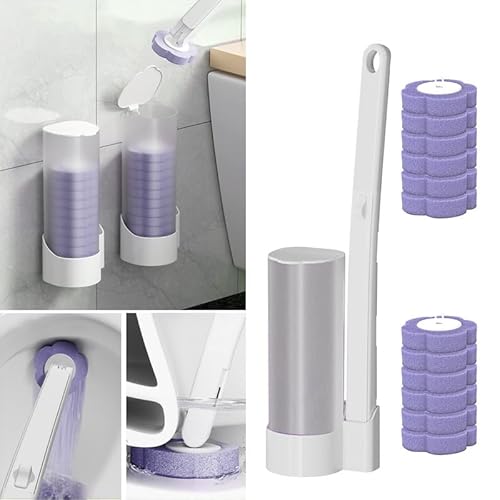 Einweg Toilettenbürste-Urijk Disposable Toilet Cleaning System Toilettenbürste Zum Einmalgebrauch Geruchsfrei Einfache Installation No Dead Angle Disposable Toilet Brush Für Badezimmer Wc Reinigung von Urijk