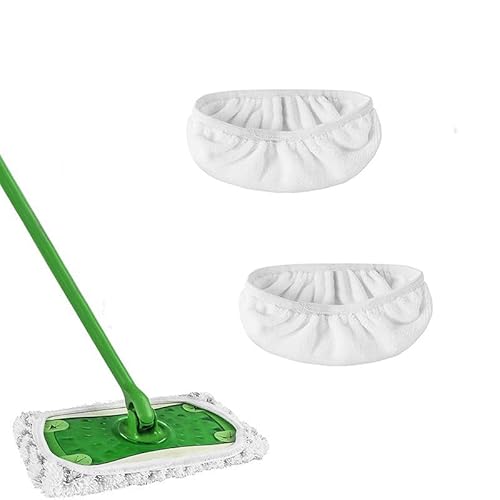 Urijk 2 Stück Tücher Wiederverwendbare für Swiffer Sweeper Mop, 25,4x11,5cm,Waschbare Mopptuch Für Nass Und Trockengebrauch Pads Reusable Waschbare Nachfüllpacks Reinigung Pads(Microfiber) von Urijk