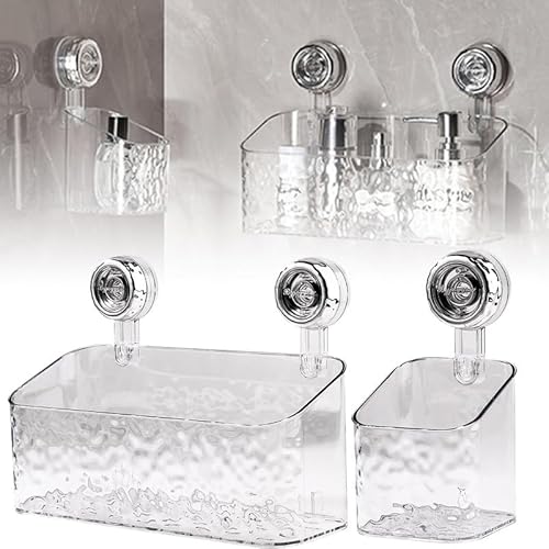 Urijk Light Luxury Style Glacier Pattern Suction Cup Shelf Leichte Luxus Stil Glacier Muster Saugnapf Regal 2024 Saugdusche Caddy Multifunktionales Bohrfreies Abnehmbares Cup Regal Für Badezimmer von Urijk