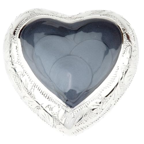 Urns UK, Heart Companion, Urnenschmuck für Asche zum Andenken, Metallurne, Messing, grau, 12 x 7.5 x 12 cm von Urns UK