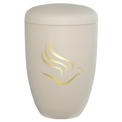 Urns UK 18 x 18 x 28.5 cm Stahl "Portree Creme Taube" Erwachsene Einäscherung Urne für Asche Metall Urne, Silber von Urns UK