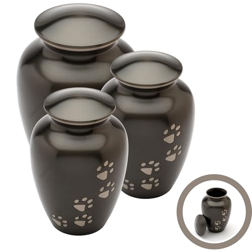 Urns UK Matlock Gedenkurne für Haustiere, Zinnoptik, 20,3 cm, Schwarz von Urns UK