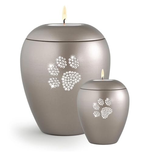 Urns UK Ventnor Kristallpfotenkerze, 0,5 l, nerzfarben von Urns UK