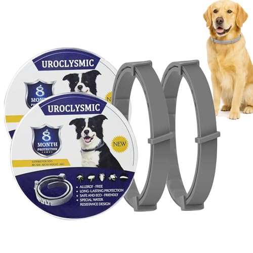 2er Set Hunde Halsband mit Natürlichen Ätherischen Ölen – Wasserdicht, Verstellbar, 16 Monate Schutz für Hunde ab 7 Wochen, Langfristiger Schutz und Sicherheit von UroClysmic