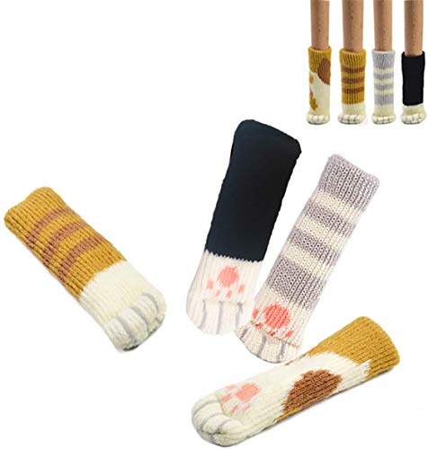 16 Stuhl Socken (4 Sets) – Fancy Tischbein mit Cute Cat Paws Design – zuverlässige Möbel & Boden Displayschutzfolie – 16 Stück Socken von UrsoKuz