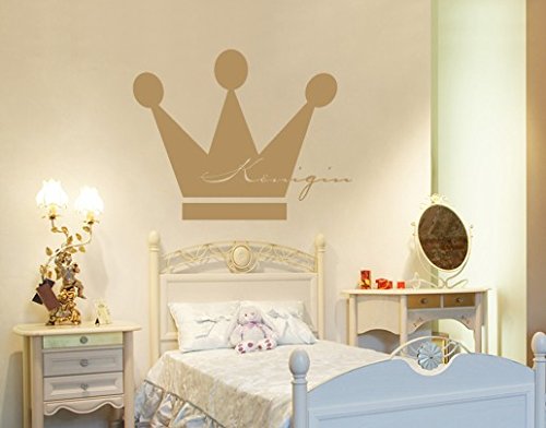 Apalis Wandtattoo No.UL318 Königin könig Krone Schlafzimmer königin Prinzessin, Farbe:Gold;Größe:34cm x 45cm von Apalis