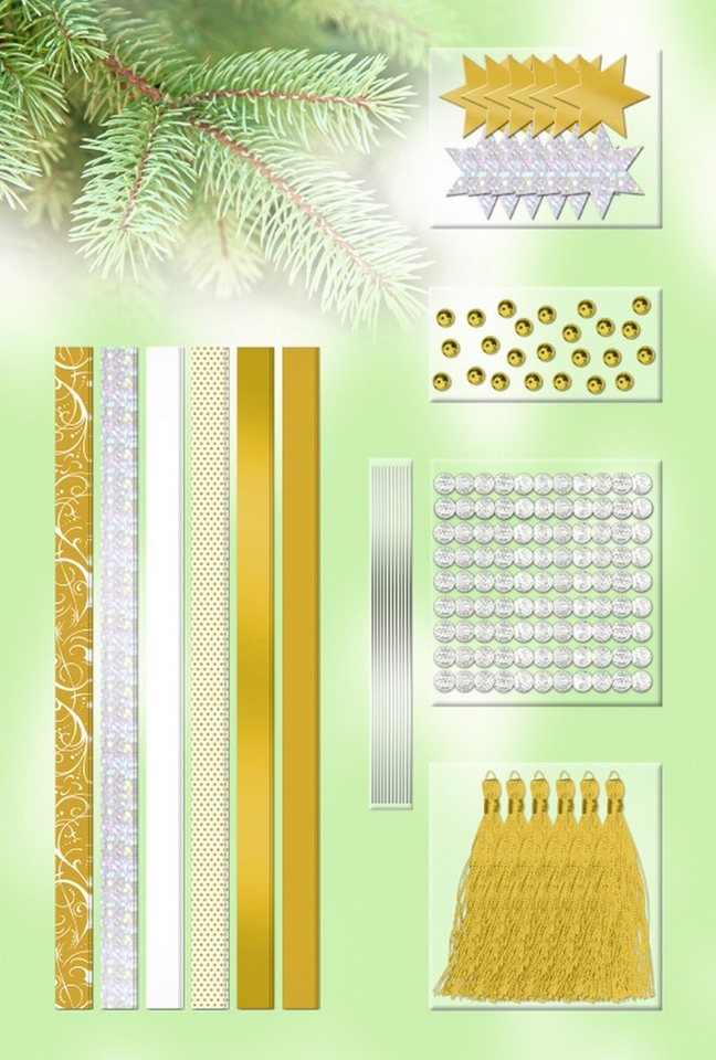 Ursus - Ludwig Bähr Bastelfilz Bastelset Mini Paper Balls Golden Ornaments von Ursus - Ludwig Bähr