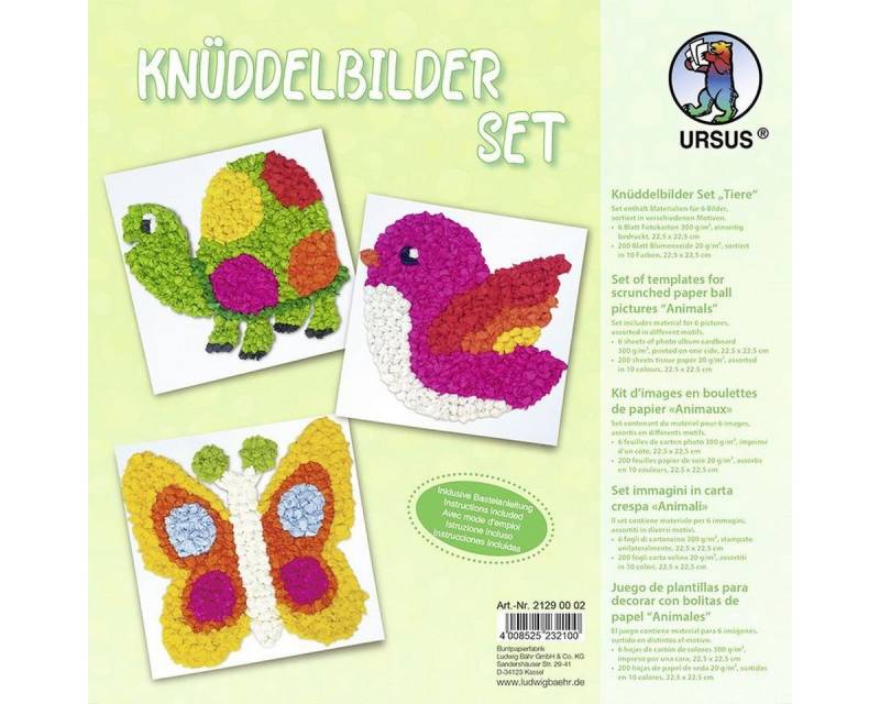 Ursus - Ludwig Bähr Bastelfilz Knüddelbilder-Set 'Tiere' von Ursus - Ludwig Bähr