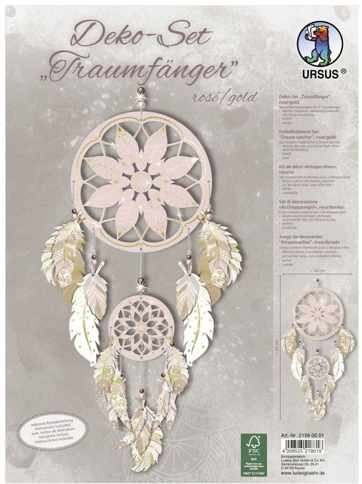Ursus - Ludwig Bähr Papierdekoration Deko-Set Traumfänger rose/gold. von Ursus - Ludwig Bähr