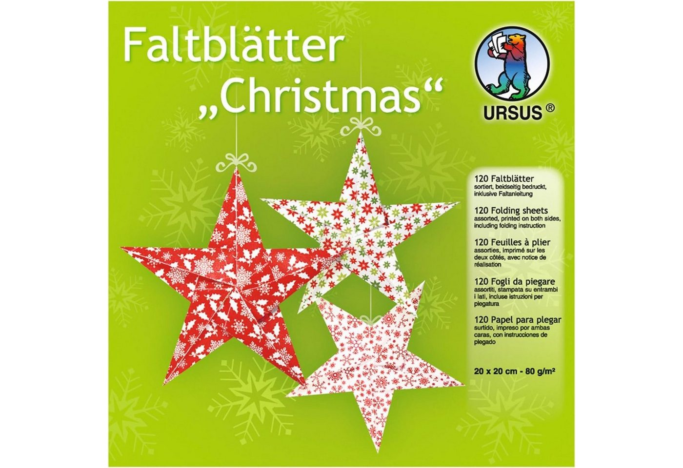 Ursus - Ludwig Bähr Papiersterne URSUS Faltblätter Christmas 20x20cm von Ursus - Ludwig Bähr