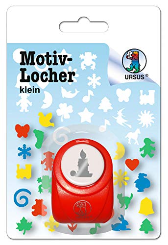 Ursus 19500031 - Motivlocher klein, Kerze, aus rotem Kunststoff mit Metallstanze, Durchmesser ca. 16 mm, für Papierqualitäten von 160-220 g/qm, mit Druckknopffunktion für eine einfache Handhabung Ursus 19500031 - Motivlocher klein, Kerze, aus rotem Kunststoff mit Metallstanze, Durchmesser ca. 16 mm, für Papierqualitäten von 160-220 g/qm, mit Druckknopffunktion für eine einfache Handhabung von Ursus
